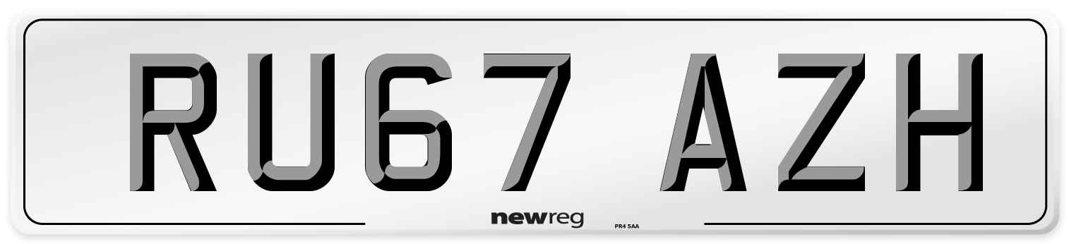 RU67 AZH Number Plate from New Reg